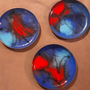 MCM enamel on copper coasters